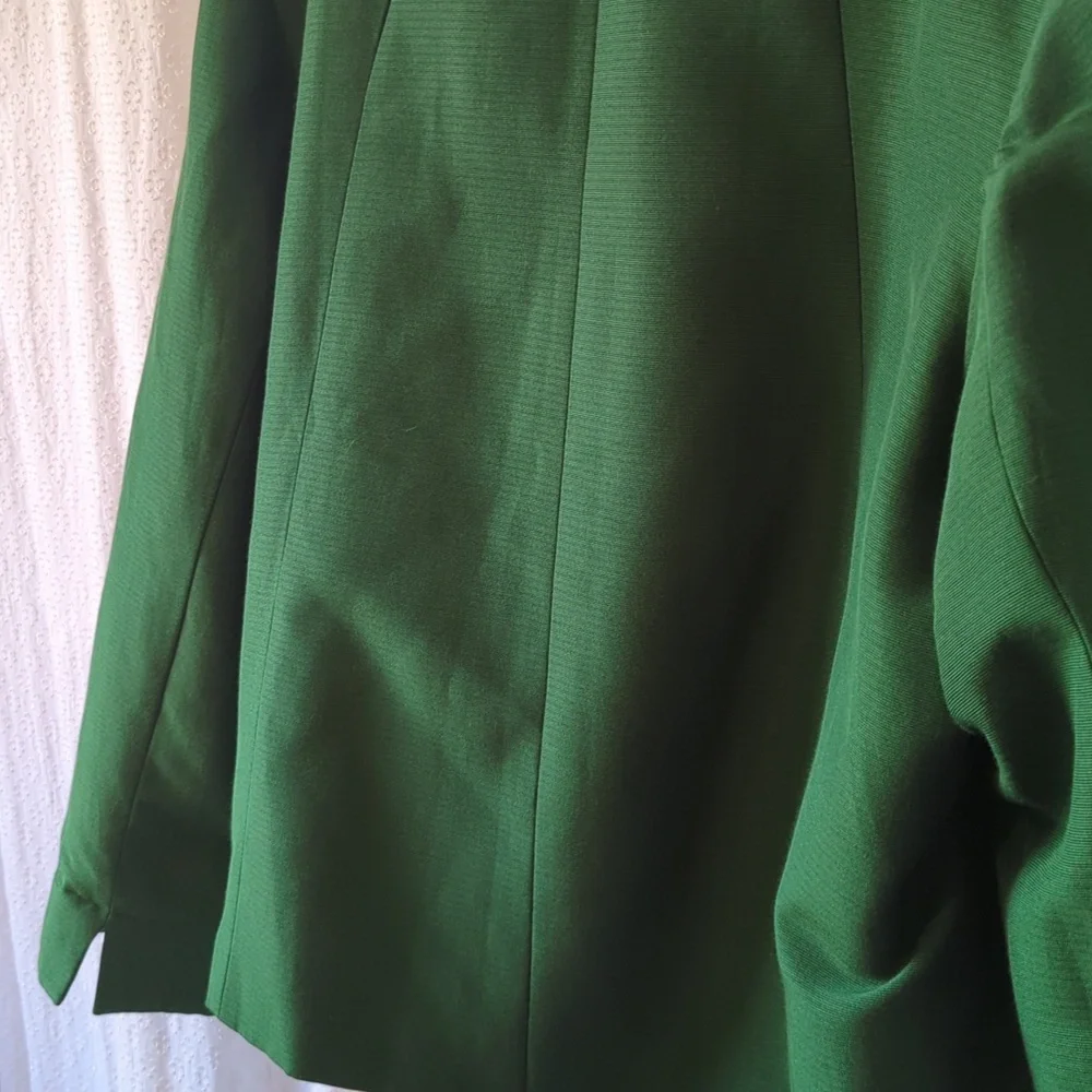 Talbots Emerald Green Cotton Silk Blazer Jacket Women's Size 20 NWT - Picture 7 of 11